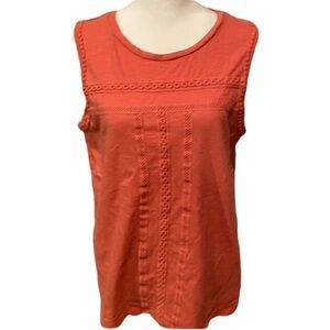St John’s Bay decorative tank top. Size L. Peach/salmon color.